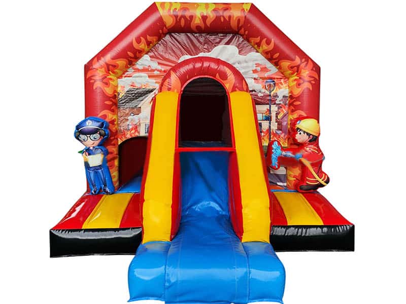 E132707 Hüpfburg Feuerwehrhelden Mit Rutsche – Bild 1